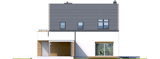 Oscar ENERGO - Projekt domu Oskar (z wiatą) - elewacja frontowa