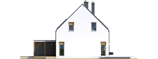 Oscar ENERGO - Projekt domu Oskar (z wiatą) - elewacja prawa