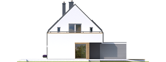 Oscar ENERGO - Projekt domu Oskar (z wiatą) - elewacja lewa