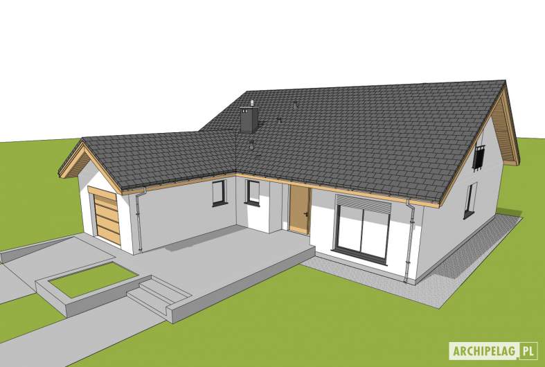 Projekt domu Simon G1 - wizualizacja frontowa