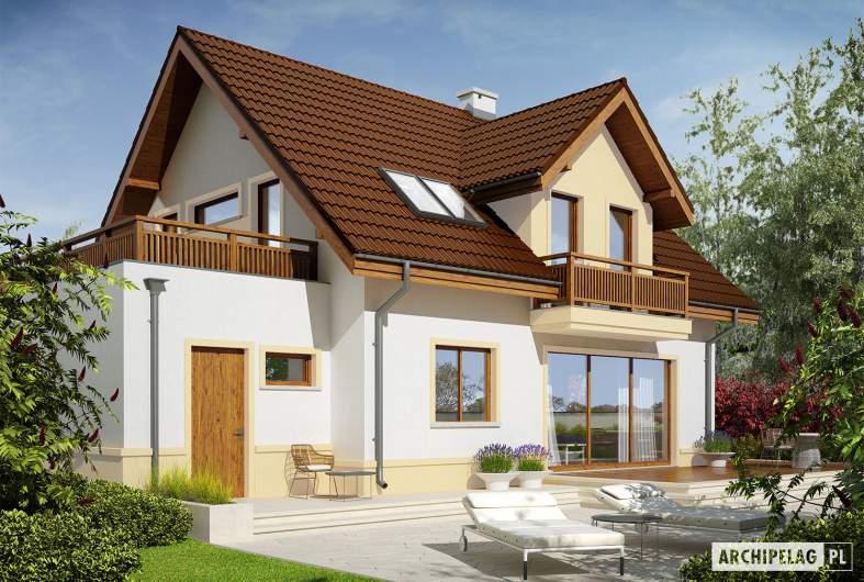 Projekt domu Mati III G1 Mocca - wizualizacja ogrodowa