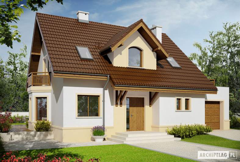 Projekt domu Mati III G1 Mocca - wizualizacja frontowa