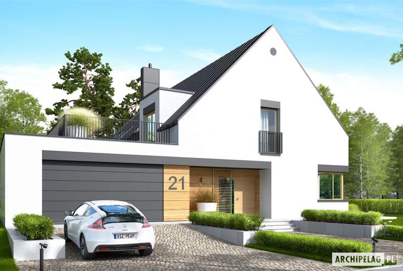 Projekt domu Teodor G2 (wersja C) - wizualizacja frontowa