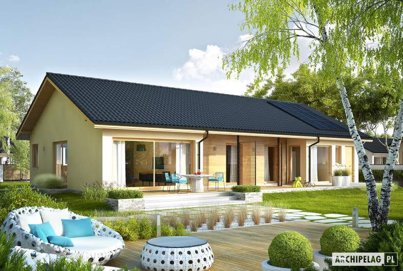 Projekt domu Eryk IV G1 ECONOMIC - wizualizacja ogrodowa