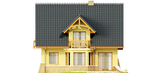 Kongale - Projekt domu Konwalia - elewacja tylna