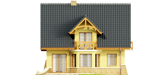 Kongale - Projekt domu Konwalia - elewacja tylna