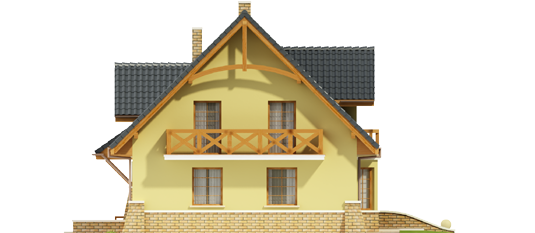 Kongale - Projekt domu Konwalia - elewacja prawa