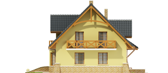 Kongale - Projekt domu Konwalia - elewacja prawa