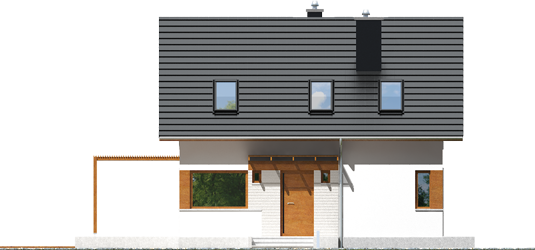 Lea B - Projekt domu Lea (wersja B) - elewacja frontowa