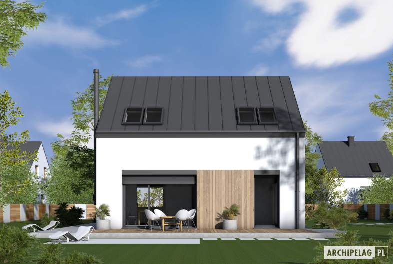 Projekt domu Mini 18 - wizualizacja ogrodowa