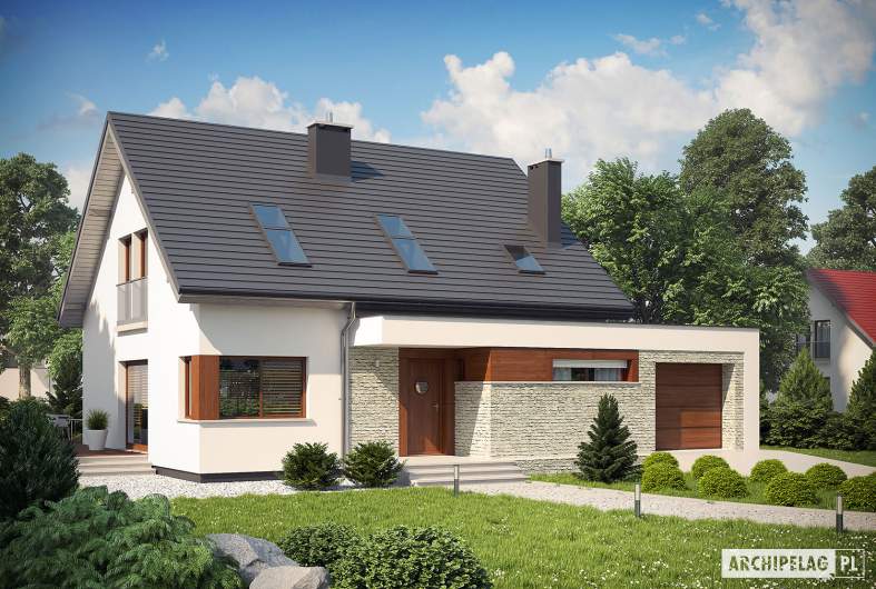 Projekt domu Santiago G1 ENERGO - wizualizacja frontowa
