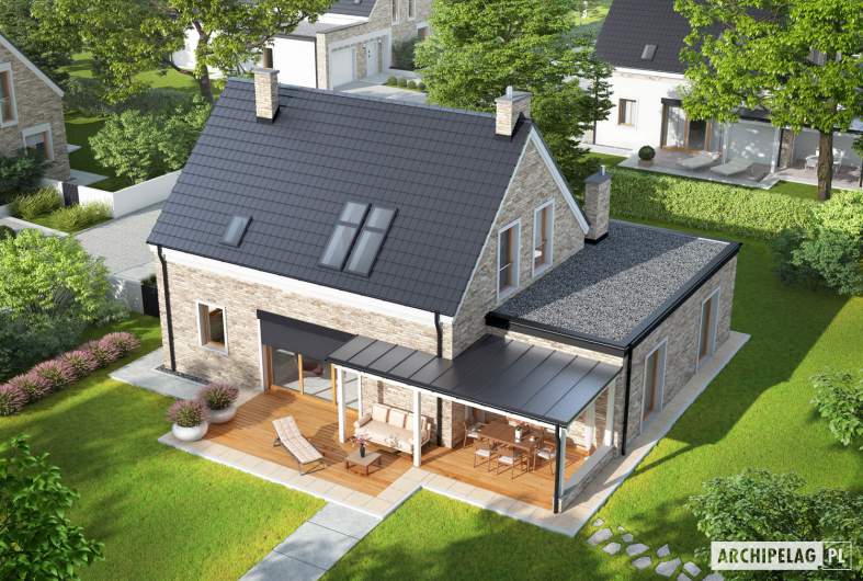 Projekt domu Tymon G1 (wersja B) - widok z góry