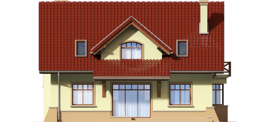 Samny - Projekt domu Sasanka - elewacja tylna