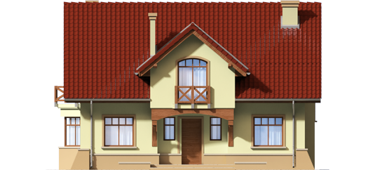 Samny - Projekt domu Sasanka - elewacja frontowa