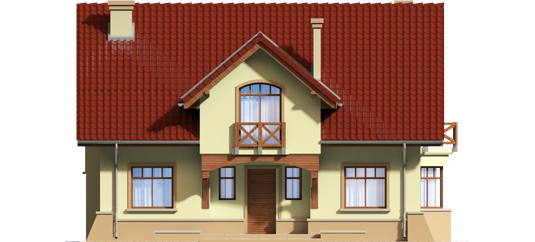 Samny - Projekt domu Sasanka - elewacja frontowa