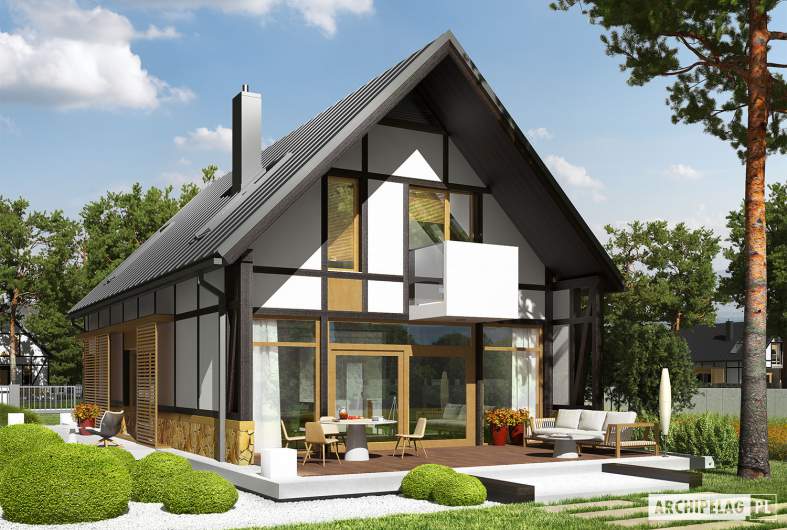 Projekt domu EX 15 ENERGO PLUS - Projekty domów ARCHIPELAG - EX 15 - wizualizacja ogrodowa