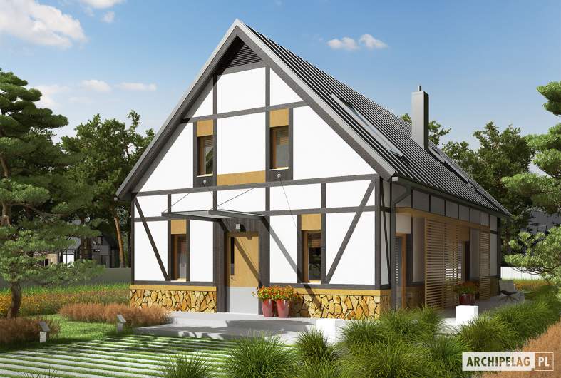 Projekt domu EX 15 ENERGO PLUS - Projekty domów ARCHIPELAG - EX 15 - wizualizacja frontowa