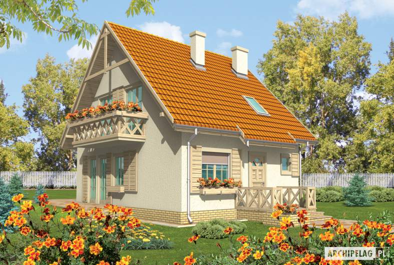 Projekt domu Śnieżynka - wizualizacja frontowa