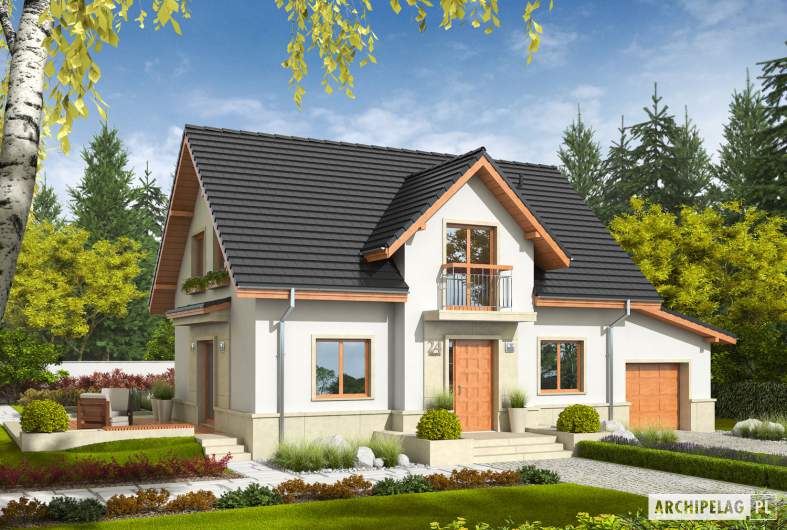 Projekt domu Flawia G1 - Projekty domów ARCHIPELAG - Flawia G1 - wizualizacja frontowa