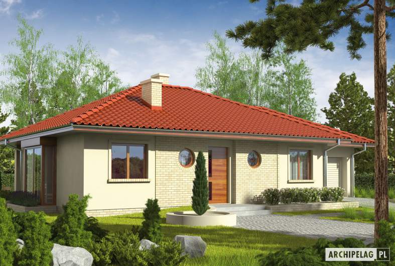 Projekt domu Margo G1 (30 stopni) - wizualizacja frontowa