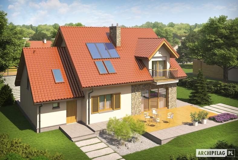 Projekt domu Marisa G1 ENERGO - Projekty domów ARCHIPELAG - Marisa G1 ENERGO - widok z góry