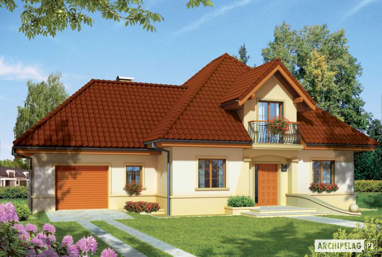 Projekt domu Frank G1 - wizualizacja frontowa