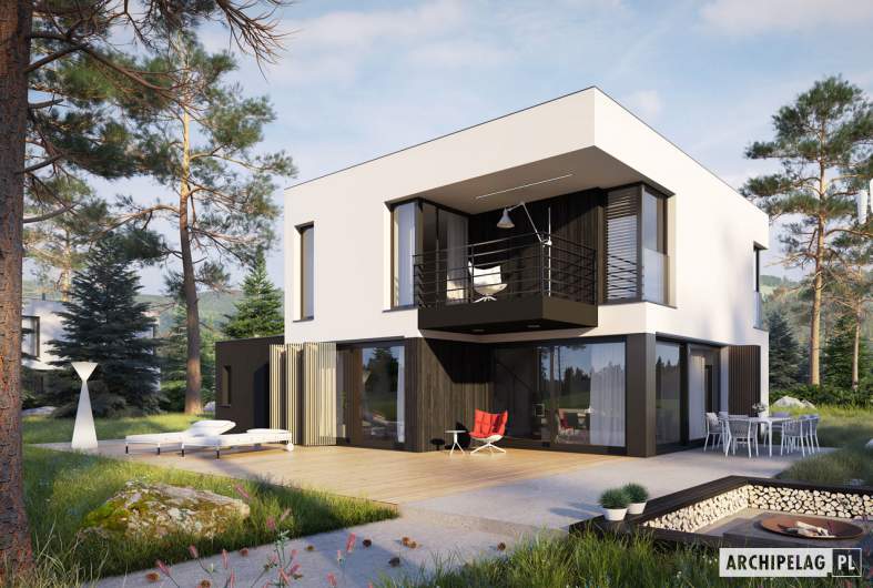 Projekt domu EX 2 G1 ENERGO PLUS - wizualizacja ogrodowa