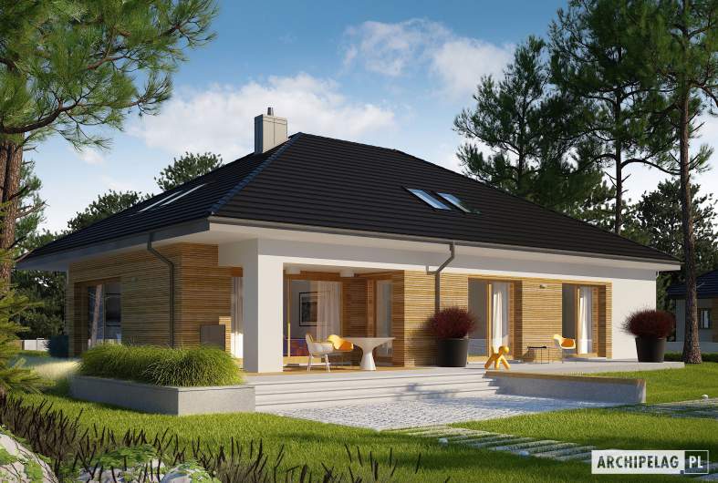Projekt domu Marcel III G2 ENERGO PLUS - wizualizacja ogrodowa