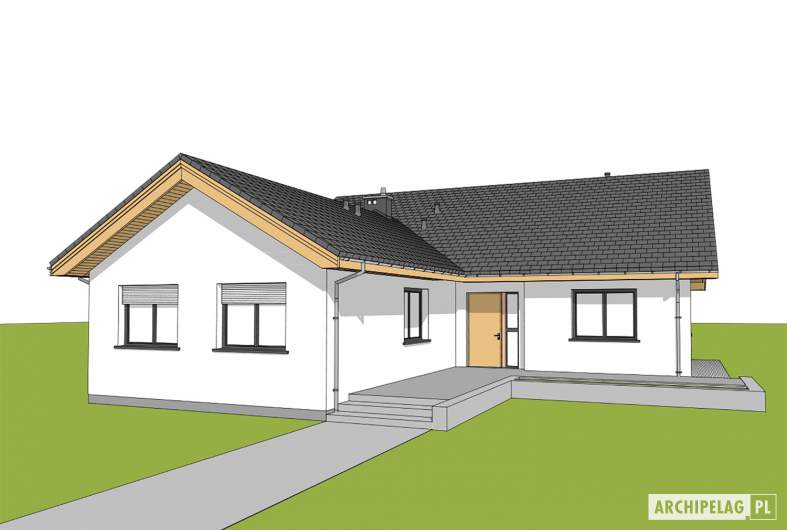 Projekt domu Simon 01 (dwulokalowy) - widok od frontu