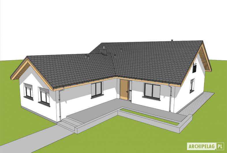 Projekt domu Simon 01 (dwulokalowy) - widok z góry front