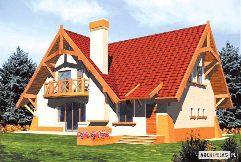 Projekt domu Mariola G1 - wizualizacja ogrodowa