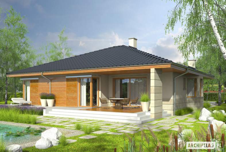 Projekt domu Flori II G1 - Projekty domów ARCHIPELAG - Flori II G1 - wizualizacja ogrodowa