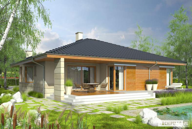 Projekt domu Flori II G1 - Projekty domów ARCHIPELAG - Flori II G1 - wizualizacja ogrodowa
