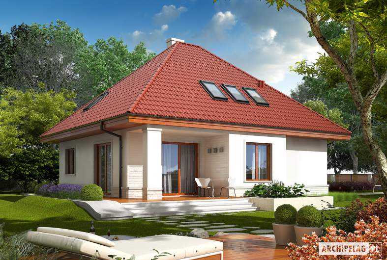 Projekt domu Jarek G1 - Projekty domów ARCHIPELAG - Jarek G1 - wizualizacja ogrodowa
