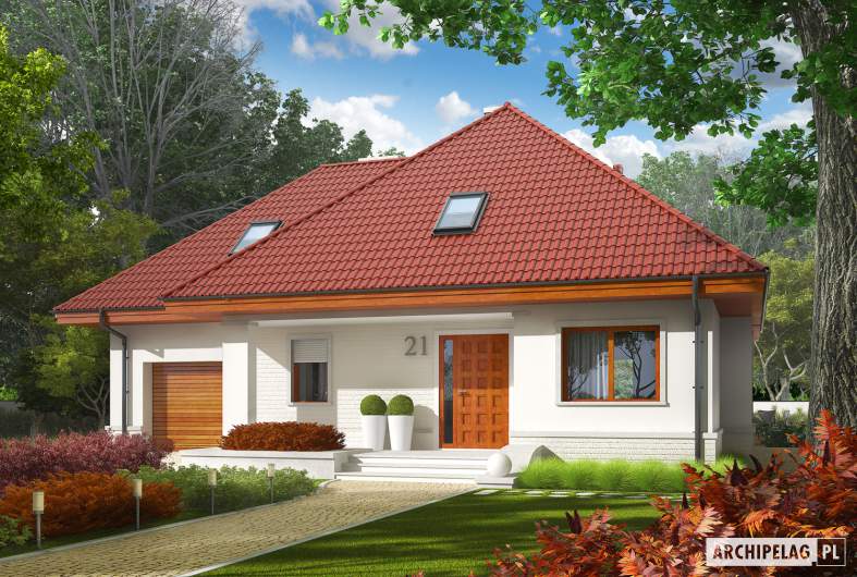 Projekt domu Jarek G1 - Projekty domów ARCHIPELAG - Jarek G1 - wizualizacja frontowa