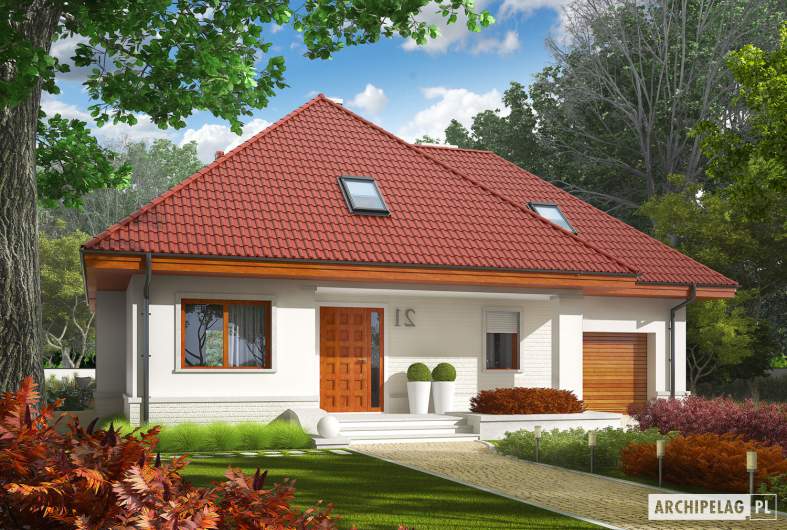 Projekt domu Jarek G1 - Projekty domów ARCHIPELAG - Jarek G1 - wizualizacja frontowa