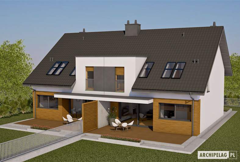 Projekt domu Wiktor G1 (bliźniak) - widok z góry