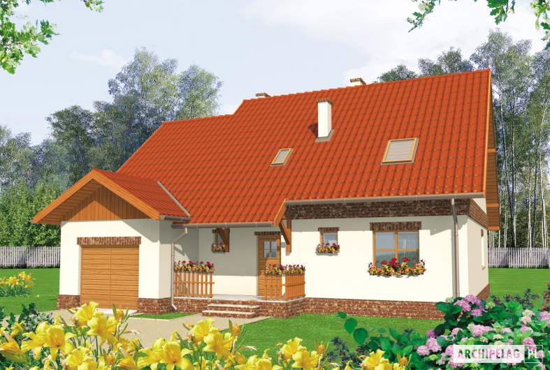 Projekt domu Amanda G1 - wizualizacja frontowa