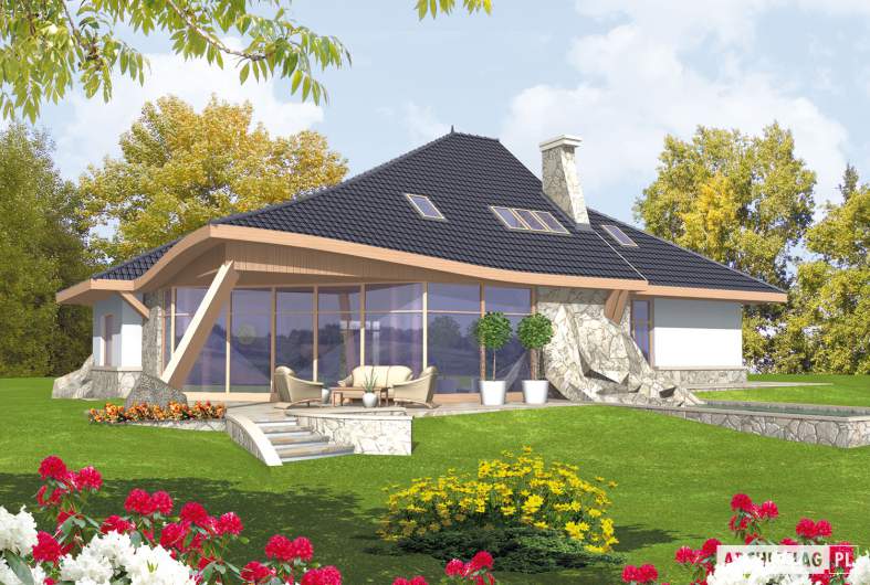 Projekt domu Jakub G2 - wizualizacja ogrodowa