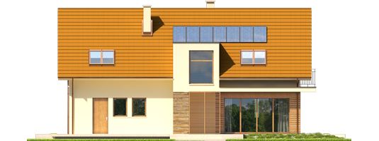 E6 G1 ECONOMIC B - Projekt domu E6 G1 ECONOMIC (wersja B) - elewacja tylna