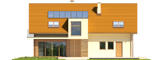 E6 G1 ECONOMIC B - Projekt domu E6 G1 ECONOMIC (wersja B) - elewacja tylna