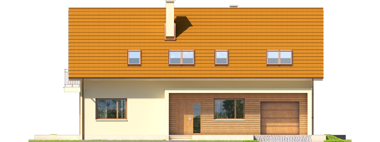 E6 G1 ECONOMIC B - Projekt domu E6 G1 ECONOMIC (wersja B) - elewacja frontowa