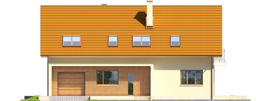E6 G1 ECONOMIC B - Projekt domu E6 G1 ECONOMIC (wersja B) - elewacja frontowa
