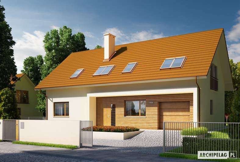 Projekt domu E6 G1 ECONOMIC (wersja B) - wizualizacja frontowa