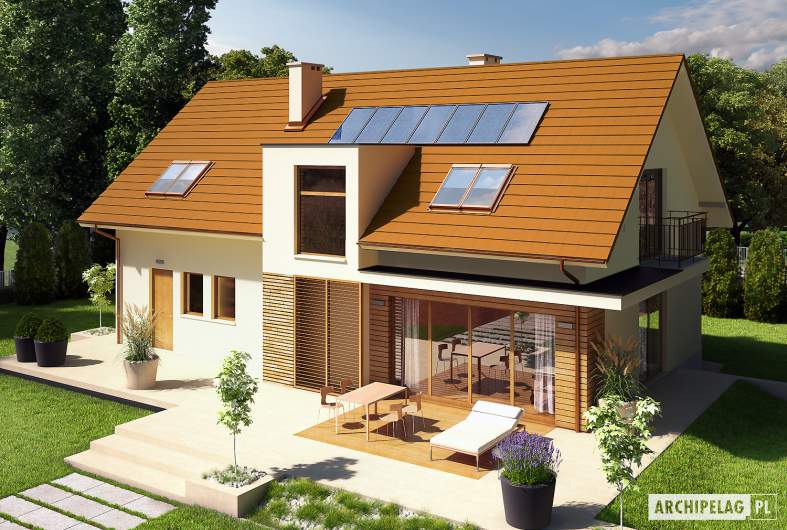 Projekt domu E6 G1 ECONOMIC (wersja B) - widok z góry