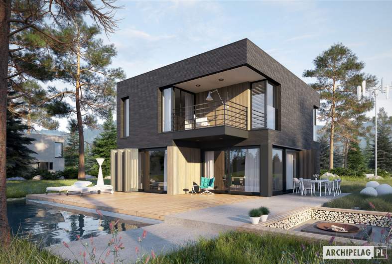 Projekt domu EX 2 - wizualizacja ogrodowa