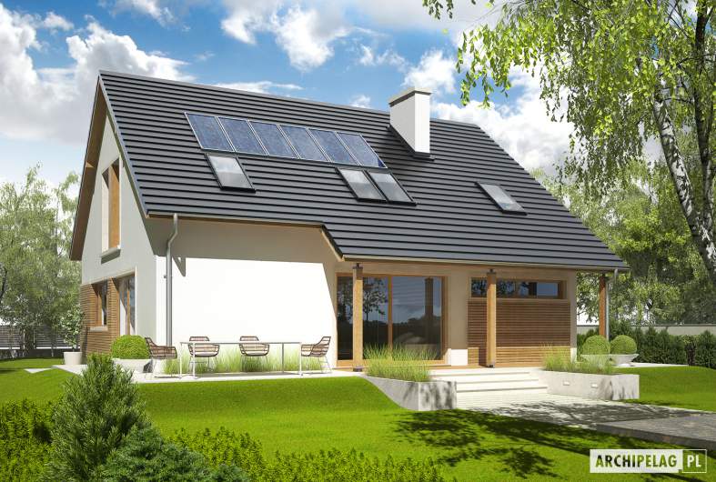 Projekt domu Alba G1 - wizualizacja ogrodowa