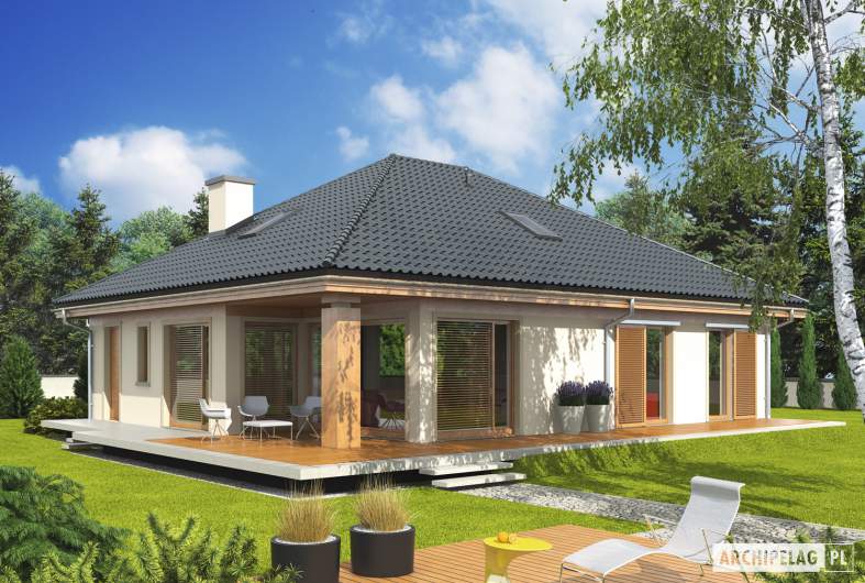 Projekt domu Andrea ENERGO PLUS - wizualizacja ogrodowa