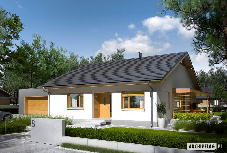 Projekt domu Iwo II G2 ENERGO PLUS - wizualizacja frontowa
