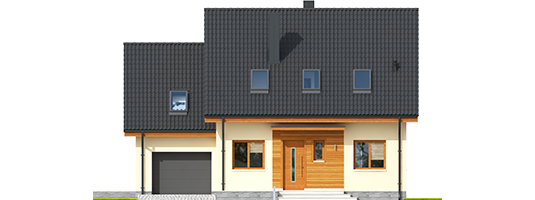 E3 G1 ECONOMIC A - Projekty domów ARCHIPELAG - E3 G1 ECONOMIC (wersja A) - elewacja frontowa